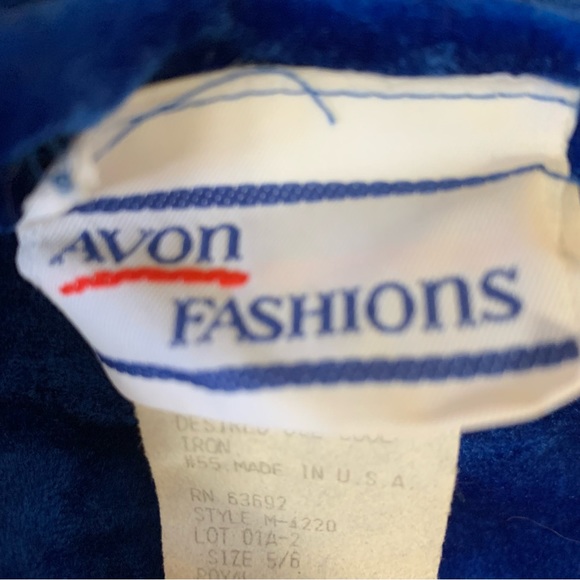 Avon Fashions Sleeveless Blue Velvet Dress w/ Matching Bolero Jacket Size 6 - Picture 11 of 15